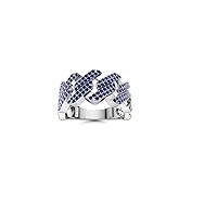 2.20Ctw Round Cut Sapphire Simulated Diamond Fashion Men's Ring 14K White Gold Plated