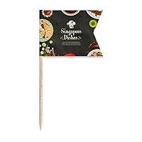 Singapore Famous Delicious Dishes Toothpick Flags Labeling Marking for Party Cake Food Cheeseplate