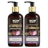 W.OW Onion Oil Shampoo & Conditioner Kit With Red Onion Seed Oil Extract, Black Seed Oil & Pro-Vitamin B5 (Shampoo + Conditioner), 600 Ml