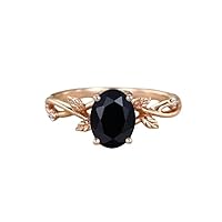 Vintage Black Oval Engagement Ring, Victorian 1.00 CT Oval Black Diamond Ring, Filigree Oval Black Onyx Rings, 925 Sterling Silver Ring, Perfect for Gift