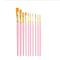 Round Pointed Tip Nylon Hair Artist Acrylic Paintbrushes for Acrylic Oil Watercolor Painting 10pcs Paint Brushes Set (Color : Black, Size : As Shown)