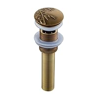 Vanity Vessel Sink Drain Plug Bounce Drain Bathtub Water Sealing Plug Antique Carved Copper Push-Type Bounce Core Sink Drainers for Kitchen Sink Bathroom Stopper Strainer Mesh Garbage Disposal Hair