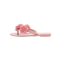 mini melissa Harmonic Springtime Girls Flip Flops - Kids Flip Flops, Flower Design, Slip On Kids Sandals, Kids Jelly Shoes