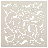Victorian Vine Pattern Stencil by StudioR12 | DIY Autumn Leaves Home Decor | Craft & Paint Fall Wood Sign | Reusable Mylar Template | Select Size (18 inches x 18 inches)