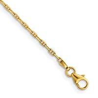 14k Gold 1.7mm Nautical Ship Mariner Anchor Chain Necklace 20 Inch Jewelry for Women
