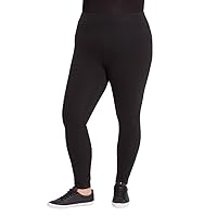 Lyssé Women's Flattering Cotton Legging Plus Size, Black, 2X