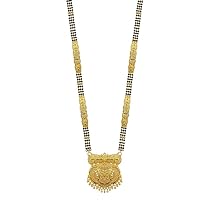 Aleafa Armlet Presents Ethnic Traditional One Gram Gold Glorious Long Chain Black Beads 30 Inch Long Mangalsutra/Tanmaniya/Nallapusalu/Mangalsutra for Women #Aport-1078