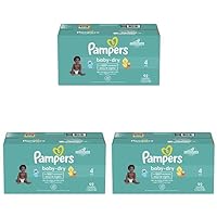Diapers Size 4, 92 Count - Pampers Baby Dry Disposable Baby Diapers, Super Pack, Packaging & Prints May Vary (Pack of 3)