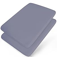 Biloban Mini Crib Sheets 38'' x 24'', 2 Pack Ultra Soft Microfiber Fitted Portable/Mini-Crib Sheet for Baby Boys and Girl, Grey