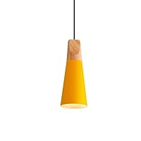 Simple Pendant Lights Nordic Pendant Lamp Modern Wood Hanglamp Loft Design Colorful Kitchen Dining Room Cafe Restaurant Light Fixtures with Aluminum Finish Surface Lampshade Ceiling Hanging Lam
