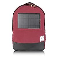 Challenger Solar Backpack With Leather Bottom Red/Black