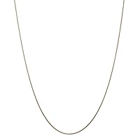 14k Gold .8mm Round Snake Chain Necklace Jewelry for Women - Length Options: 14 16 18 20 22 24
