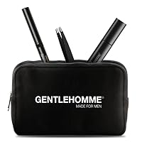 Men's Eyebrow Pencil Black, Neoprene Toiletry Bag and Tweezer for Men's Eyebrows and Beard | Men's Eyebrow Collection to Groom and Shape Your Brows (Black)