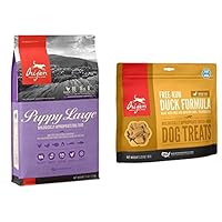 Orijen Puppy Dry Dog Food for Large Breeds, Grain Free, High Protein, Fresh & Raw Animal Ingredients, 25lb + Treats
