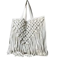 macrame cotton shoulder shopping bag washable for adults/grocery tote bag