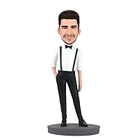 Custom Bobble-Heads Figurine Customized Doll, Gentleman in Gown Custom Bobble Head, Bobble Head Figures Handmade Personalized Sculpture Gift for Man