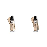 NYX PROFESSIONAL MAKEUP Can't Stop Won't Stop Foundation, 24h Full Coverage Matte Finish - Nude (Pack of 2)