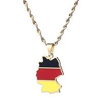 Deutschland Map Flag Pendant Necklace for Women Girls Germany Jewelry German