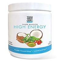 Yes You Can! Shake Booster High Energy Powder Drink Mix - Nutritional Drink with Raw Coconut, Natural Caffeine from Tea, Guarana Seed Extract, Vitamin B12, and Alpha Lipoic Acid, 150g, 30 Servings