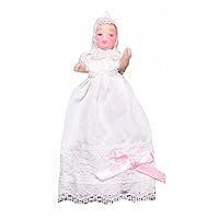 Melody Jane Dollhouse Baby in Christening Gown Miniature Victorian Porcelain People Pink