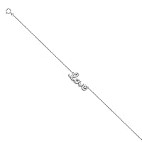 14KW Light Cubic Zirconia Chain Bracelet - 7+1