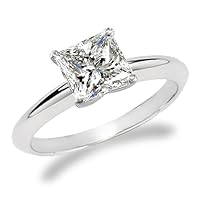 1.50 Carat Laser Inscribed IGI Certified Princess Cut Lab Grown Diamond 14K White Gold, Yellow Gold, Platinum Classic Solitaire Engagement Ring (F Color, VS1-VS2 Clarity)