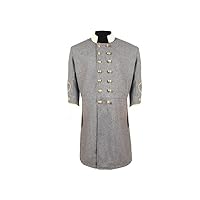 Heritage Robe US Civil War Men's Double Breast Gray Frock Coat - Infantry Elegance with Solid Cuff & Collar Braid 2 - Crafted from 100% Wool for Authenticity and Comfort