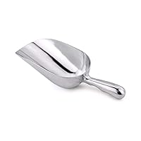 5 oz Aluminum Scoop with Contoured Handle, Small Utility Scoop by Tezzorio, One-Piece Aluminum Scoop for Dry Goods, Spices, Candies, Popcorn, Flour
