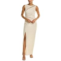 Adrianna Papell Womens Slim Column Maxi Dress, 0, White