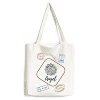Gray Drawing Art Flower Stamp Shopping Ecofriendly Storage Canvas Tote Bag