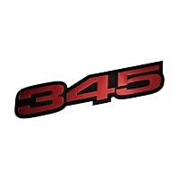 VMS Racing 345 RED on Black Highly Polished Aluminum Emblem