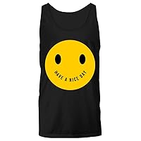 Have a Nice Day Yellow Happy Smiley Face Emoji Retro 80s 90s Plus Size Women Men Unisex Tank Top Black