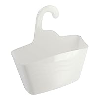 EVIDECO French Home Goods White Hanging Shower Caddy Organizer Plastic Basket