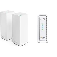 Linksys Atlas WiFi 6 Router Home WiFi Mesh System, Dual-Band, 4,000 Sq. ft Coverage, 50+ Devices, Speeds up to (AX3000) 3.0Gbps - MX2000 2-Pack & Arris® Surfboard® SB6183 Cable Modem, White