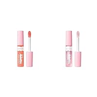COVERGIRL Clean Fresh Yummy Gloss Lip Gloss 2-Pack - Peach Out! & Let's Get Fizzical Sheer Vegan Lip Gloss with Hyaluronic Acid and Antioxidants