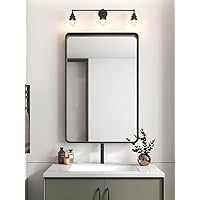 OKPAL Black Bathroom Mirror for Wall, 24x36 Inch Rectangular Black Metal Framed Mirror, Modern Wall Mounted Vanity Mirror for Bathroom, Vertical or Horizontal