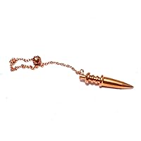 Jet Authentic Long Double Pt Copper Metal Pendulum Healing Dowsing Metaphysical Spiritual Answers Queries Stress Relief Pain Relief Divination Speech Therapy (Long Double Pt Copper)