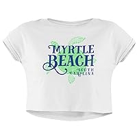 Summer Sun Sea Turtle Myrtle Beach Junior Boxy Crop Top T Shirt