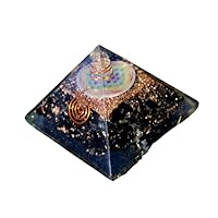Jet Black Tourmaline Flower of Life Chakra Orgone Pyramid Free Booklet Therapy Crystal Gemstones Copper Metal Mix Rare Healing Positive Energy Tetrahedron Sacred Geometry