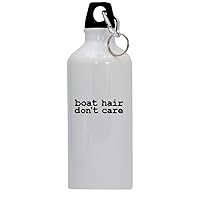 Boat Hair Don't Care - 20oz Stainless Steel Water Bottle with Carabiner, White