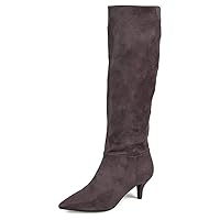 Journee Collection Womens Vellia Knee-High Boot with Pointed-Toe and Vegan Leather
