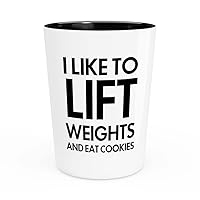 Fitness Shot Glass 1.5oz - Lift Weights, Eat Cookies - Personal Trainer Gift Gym Bodybuilder Workout Instructor Weightlifter Exercise Coach Cardio