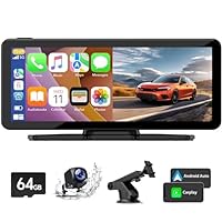 Apple Carplay Screen for Car, Portable Car Screen with 2.5K Dash Cam, 1080p Backup Camera, 6.86'' Touch Screen Car Play Android Auto/Mirror Link/GPS Navigation/Loop Recording/AUX/FM