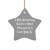 I Hate Being Sexy but I'm a. Star Ornament, Word Processor Christmas Ornament, for Word Processor from Coworkers, Birthday Present, Gift Ideas for Birthday, What to get for Birthday,