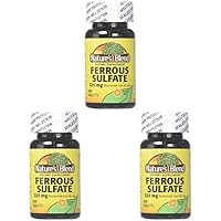 Nature's Blend Ferrous Sulfate 325mg BPK, Assorted, 100 Count (Pack of 3)