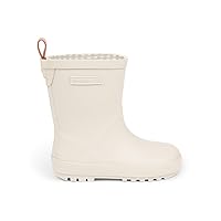 Kids' Rain Boots - Natural Rubber, Waterproof, Gingham Cotton Lining, Gender Neutral Color, Slip-Resistant Outsole