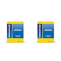 Preparation H Hemorrhoid Suppositories for Itching and Discomfort Relief - 12 Count (Pack of 2)