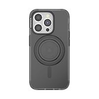 PopSockets iPhone 15 Pro Case with Round Phone Grip Compatible with MagSafe, Phone Case for iPhone 15 Pro, Wireless Charging Compatible - Black