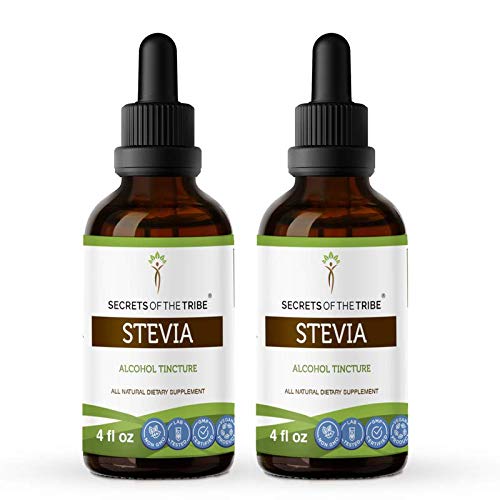 Secrets Of The Tribe Stevia Alcohol Tincture (Liquid Drops) 653 mg Made with Organic Stevia (Stevia Rebaudiana) Dried Leaf (2x4 FL Oz) Liver Suppor...