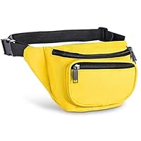 Fanny Pack, AirBuyW 3 Zippered Compartments Adjustable Strap Crossbody Festival Workout Concert Traveling Running Biking Sport Fashion Waist Fanny Pack Bag For Women Men Yellow